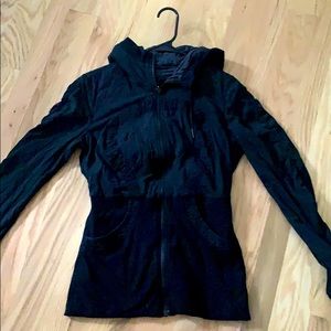 Black Lululemon hoodie with ruffle design